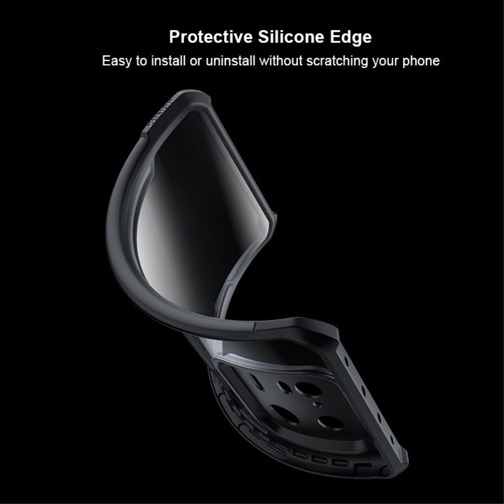 Xiaomi 13 Hoesje Hybride Acryl Back Cover Transparant Zwart afbeelding 3