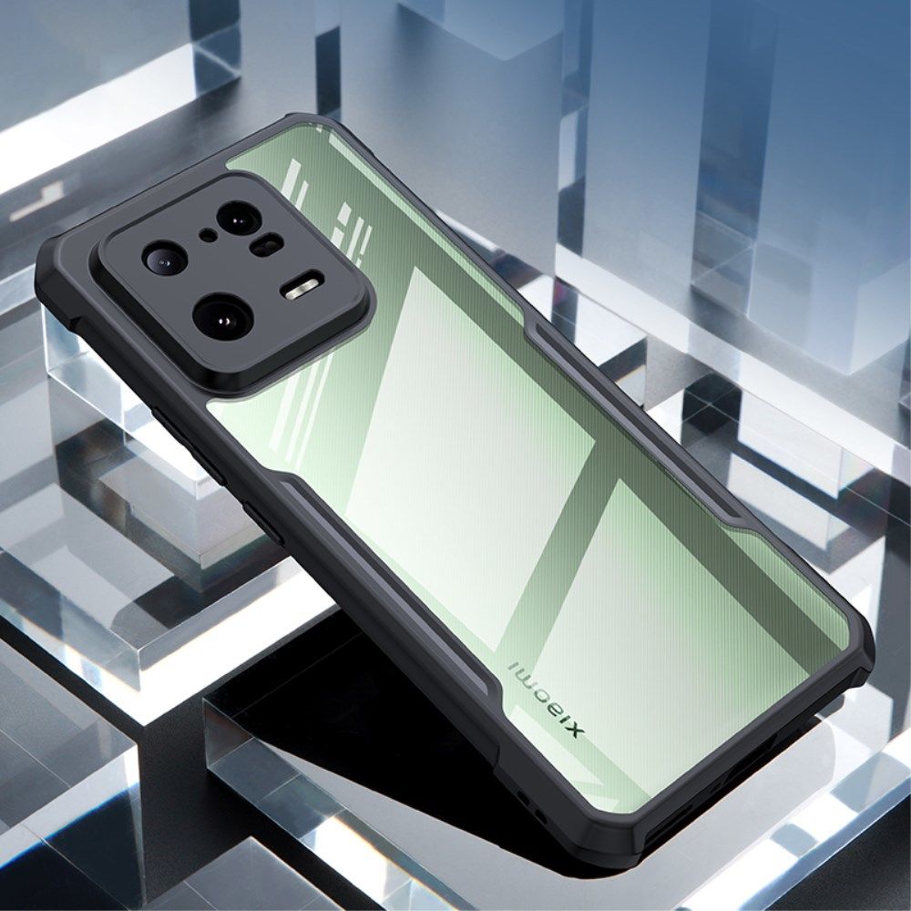 Xiaomi 13 Hoesje Hybride Acryl Back Cover Transparant Zwart afbeelding 10