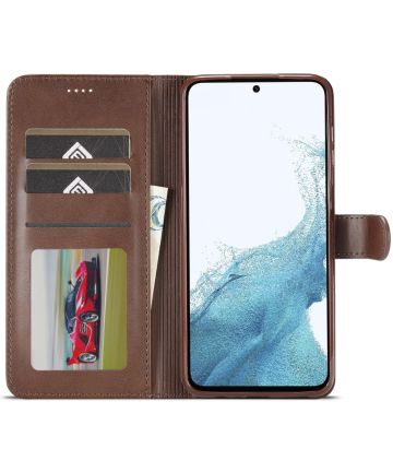 LC.IMEEKE Samsung Galaxy A34 Hoesje Portemonnee Book Case Bruin Hoesjes