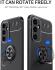 Samsung Galaxy A34 Hoesje met Magnetische Kickstand Ring Zwart Blauw afbeelding 4