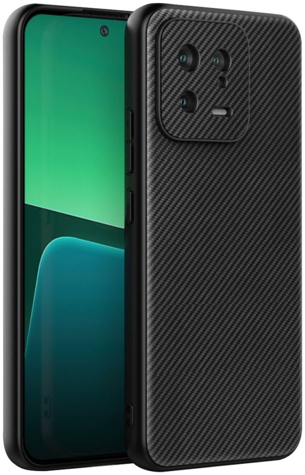 Xiaomi 13 Hoesje Carbon Fiber Back Cover Zwart afbeelding 1