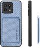 Xiaomi 13 Hoesje Carbon Fiber Cover met Magnetische Kaarthouder Blauw