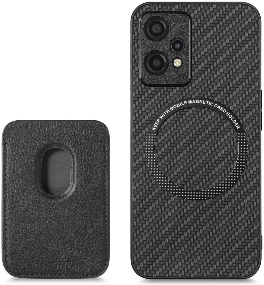 Xiaomi 13 Pro Hoesje Carbon Fiber met Magnetische Kaarthouder Zwart afbeelding 7