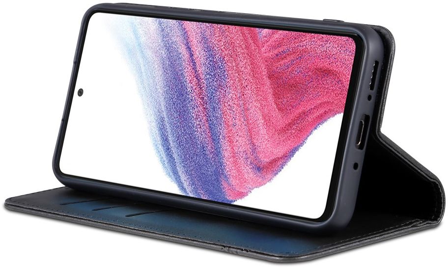 AZNS Samsung Galaxy A54 Hoesje Wallet Book Case Kunstleer Zwart afbeelding 2