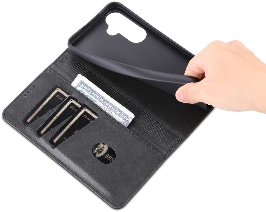 AZNS Samsung Galaxy A54 Hoesje Wallet Book Case Kunstleer Zwart afbeelding 4