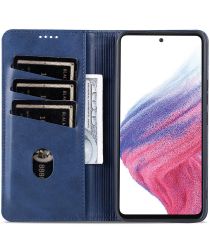 AZNS Samsung Galaxy A54 Hoesje Wallet Book Case Kunstleer Blauw