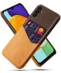 Samsung Galaxy A34 Hoesje met Kaarthouder Back Cover Oranje