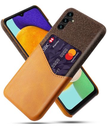 Samsung Galaxy A34 Hoesje met Kaarthouder Back Cover Oranje Hoesjes