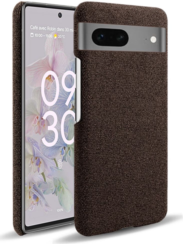 Google Pixel 7a Hoesje met Stoffen Afwerking Back Cover Bruin afbeelding 1