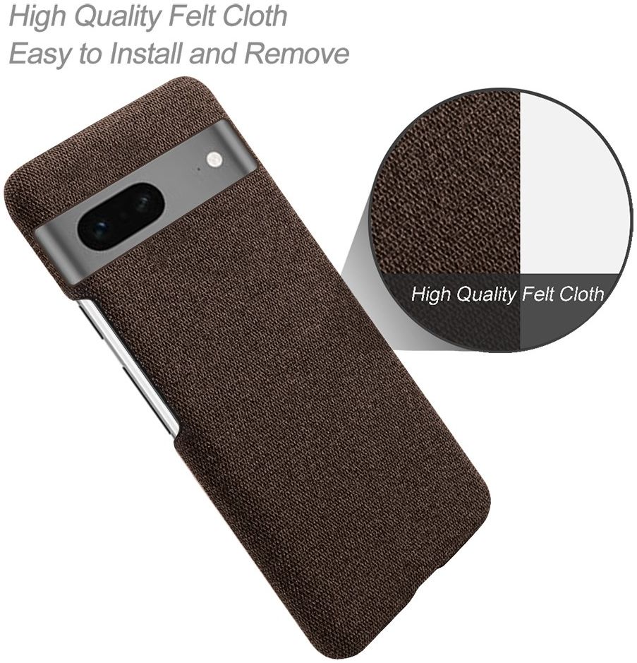 Google Pixel 7a Hoesje met Stoffen Afwerking Back Cover Bruin afbeelding 3