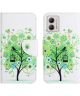 Motorola Moto G53 / G13 / G23 Hoesje Portemonnee Tree Print