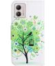 Motorola Moto G53 / G13 / G23 Hoesje Portemonnee Tree Print