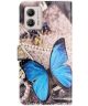 Motorola Moto G53 / G13 / G23 Hoesje Portemonnee Vlinder Print