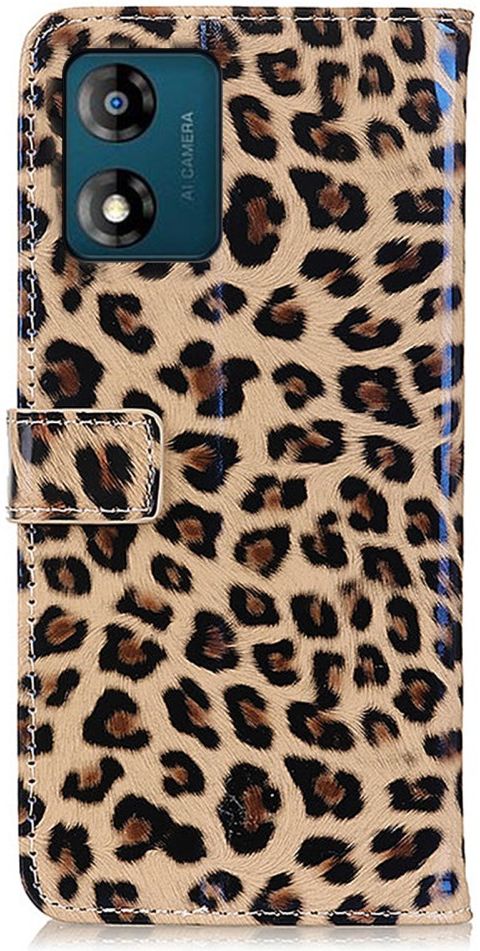 Motorola Moto E13 Hoesje Portemonnee Book Case Luipaard Print afbeelding 6
