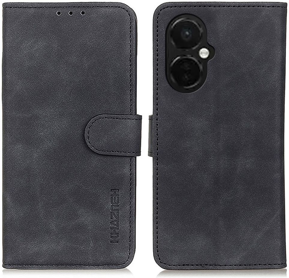 KHAZNEH OnePlus Nord CE 3 Lite Hoesje Retro Wallet Book Case Zwart afbeelding 2