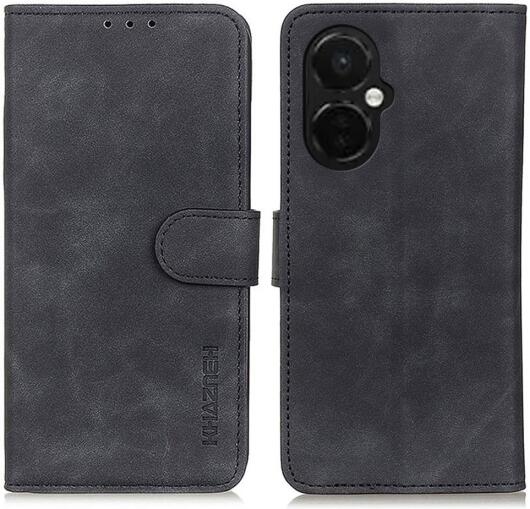 KHAZNEH OnePlus Nord CE 3 Lite Hoesje Retro Wallet Book Case Zwart afbeelding 2