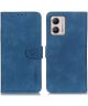 KHAZNEH Motorola Moto G53 Hoesje Retro Wallet Book Case Blauw