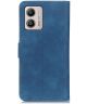 KHAZNEH Motorola Moto G53 Hoesje Retro Wallet Book Case Blauw