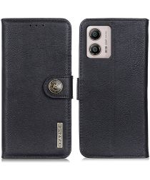 KHAZNEH Motorola Moto G53 Hoesje Portemonnee Book Case Zwart
