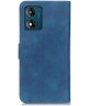 KHAZNEH Motorola Moto E13 Hoesje Retro Wallet Book Case Blauw