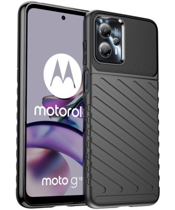 Motorola Moto G13 / G23 Hoesje TPU Thunder Design Back Cover Zwart Hoesjes
