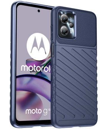 Motorola Moto G13 / G23 Hoesje TPU Thunder Design Back Cover Blauw Hoesjes