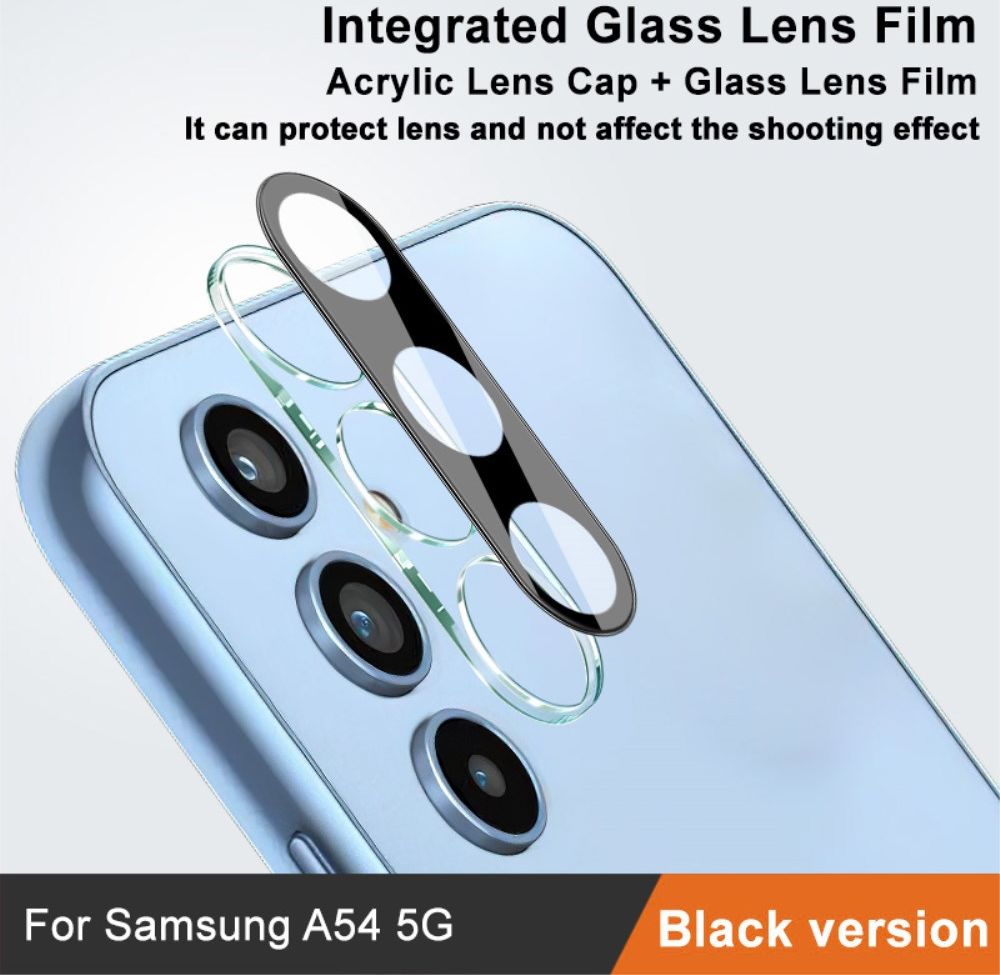 Imak Samsung Galaxy A54 Camera Lens Protector Zwart + Lens Cap Clear afbeelding 4