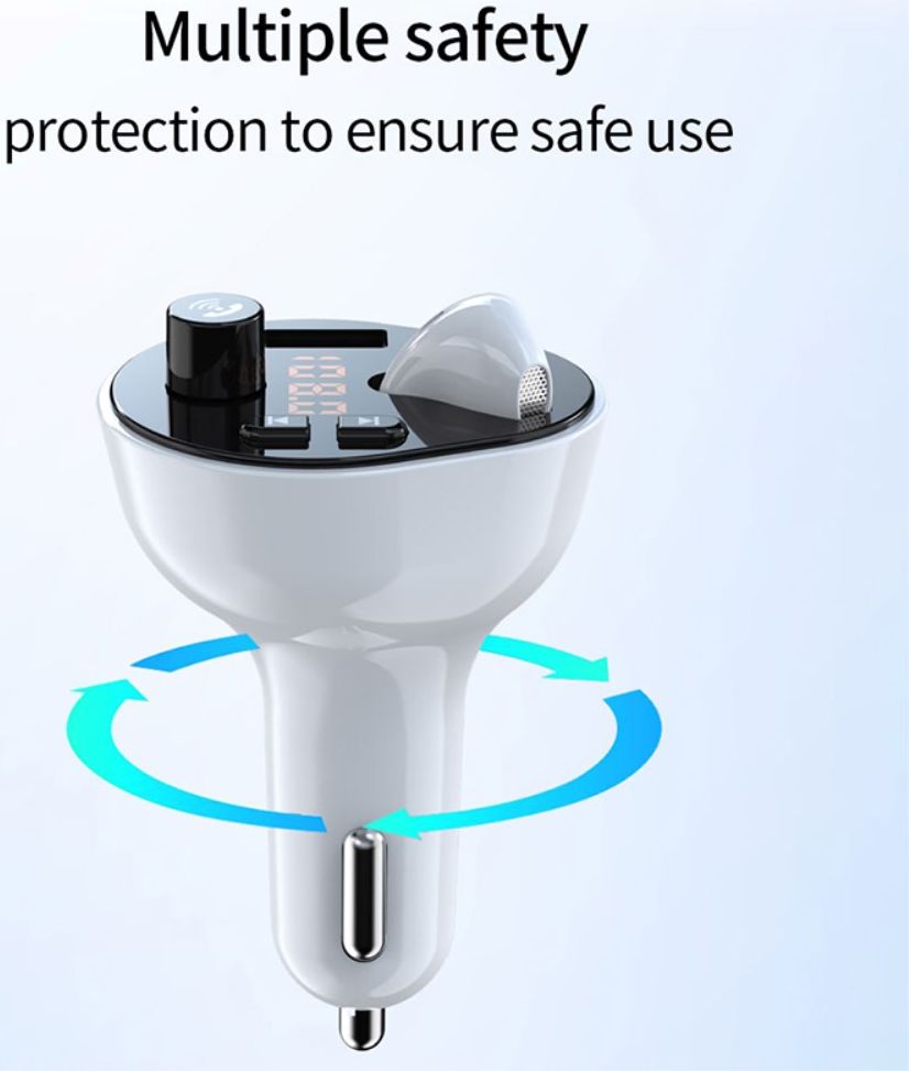 Auto Snellader met Bluetooth 5.0 Muziek FM Transmitter + Oordopje afbeelding 7