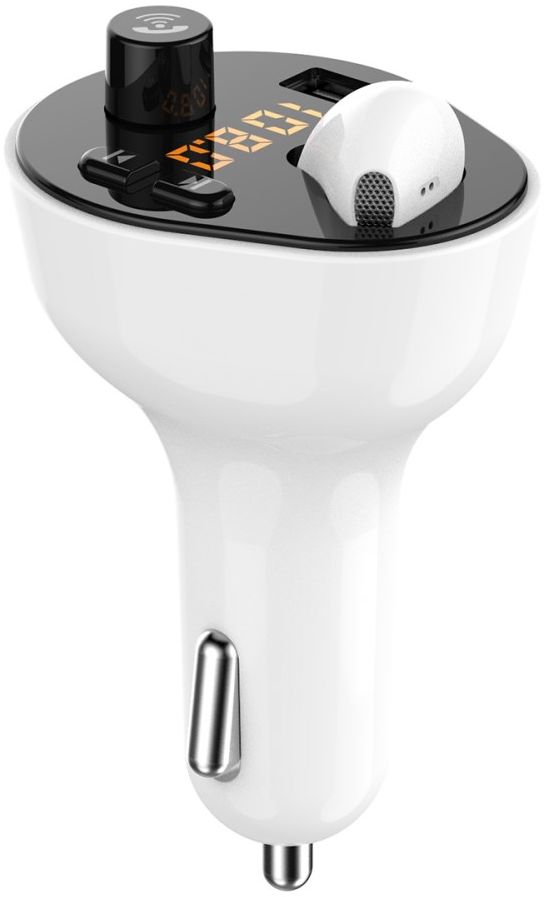 Auto Snellader met Bluetooth 5.0 Muziek FM Transmitter + Oordopje afbeelding 1