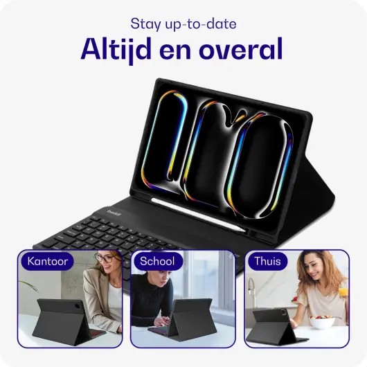 Buddi Zuna iPad 11 2025 / 10.9 2022 Hoes met QWERTY Toetsenbord Book Case Zwart afbeelding 4
