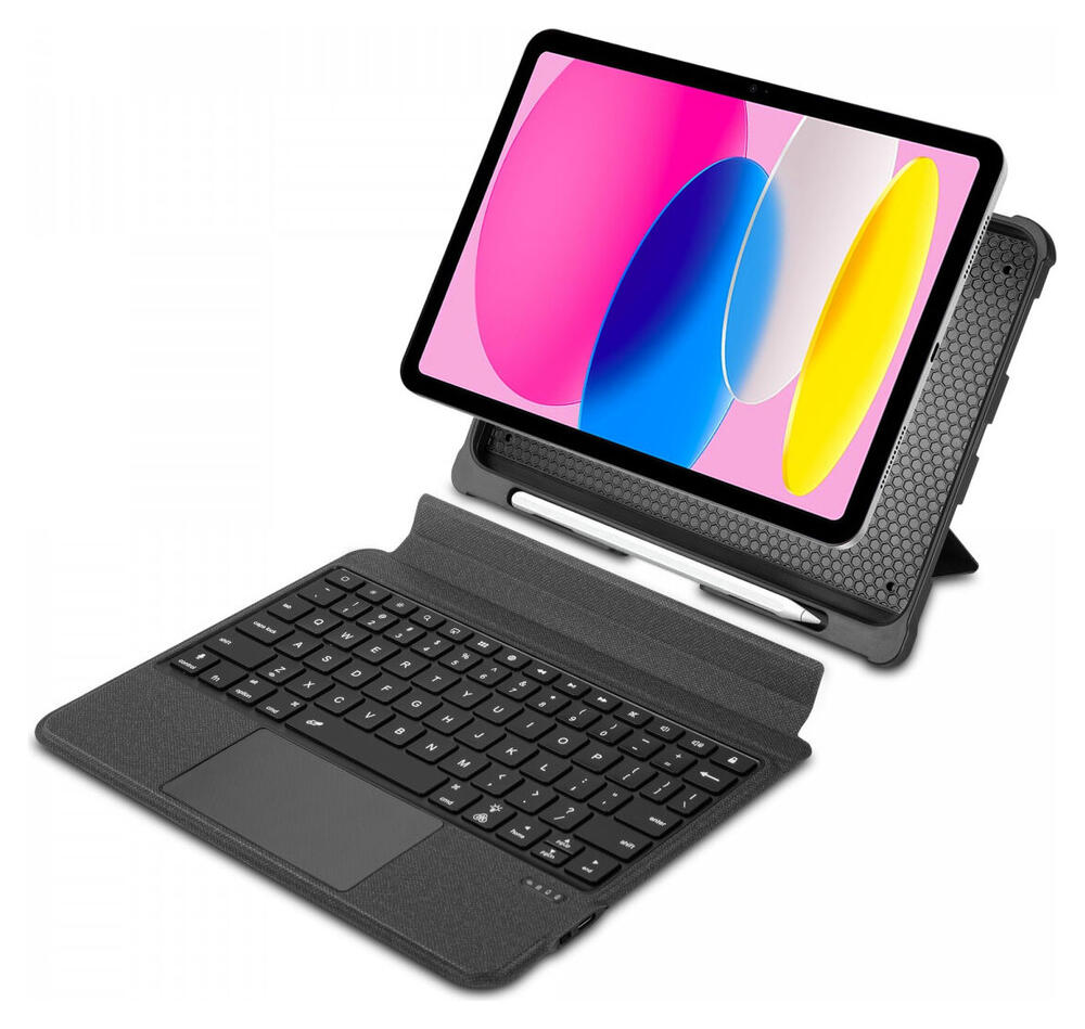 Buddi Thorn iPad 11 2025 / 10.9 2022 Hoes met QWERTY Toetsenbord Book Case Zwart afbeelding 1