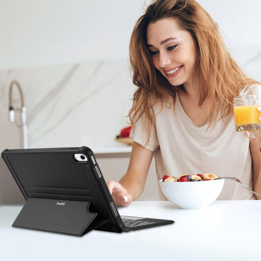 Buddi Thorn iPad 11 2025 / 10.9 2022 Hoes met QWERTY Toetsenbord Book Case Zwart afbeelding 9
