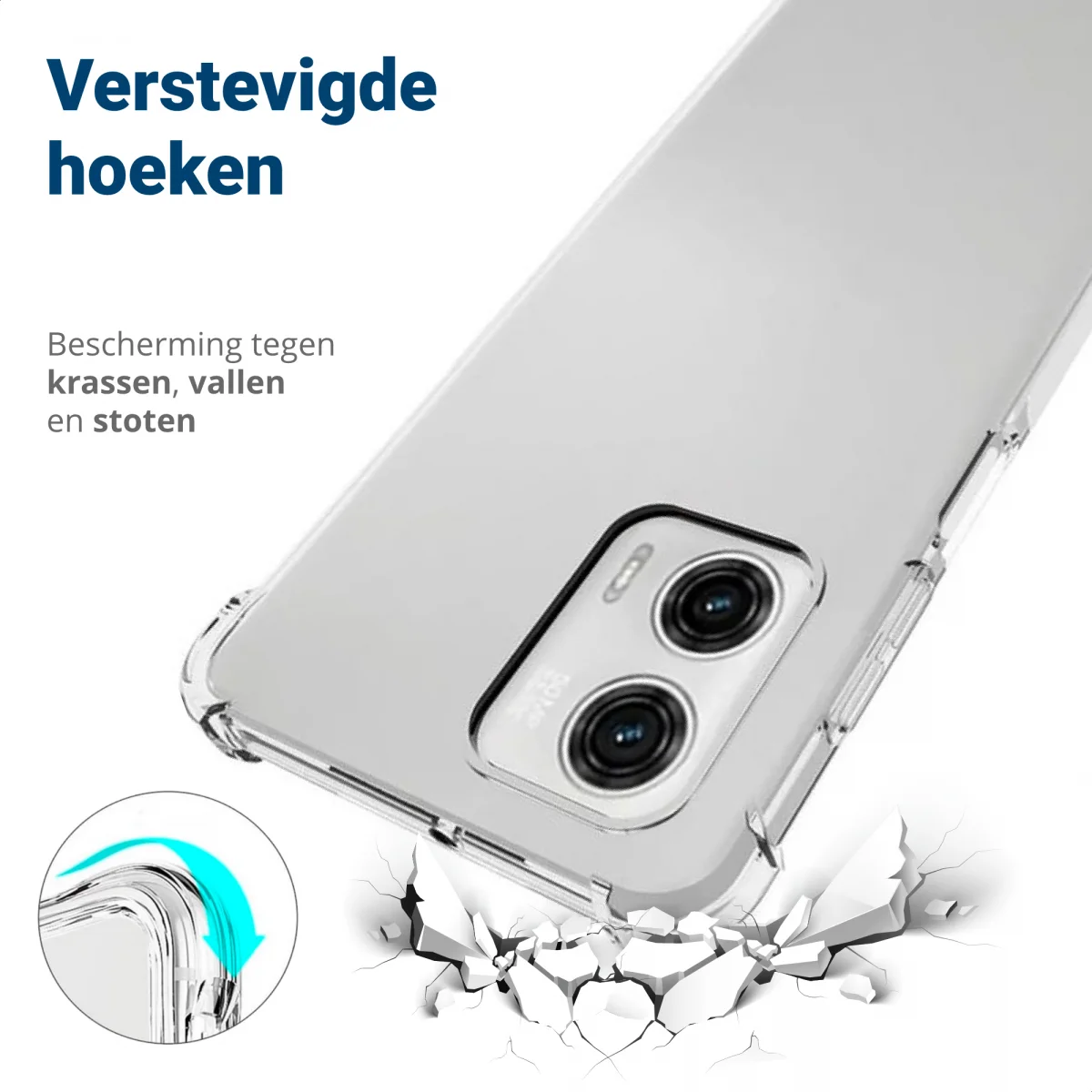 Motorola Moto G73 Hoesje Schokbestendig en Dun TPU Transparant afbeelding 2
