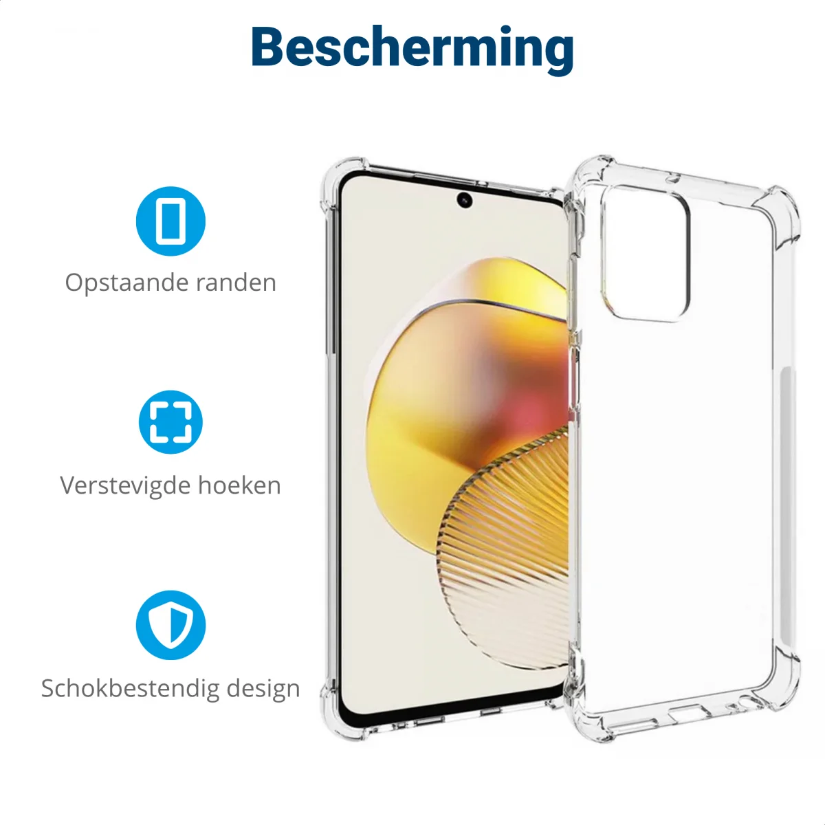 Motorola Moto G73 Hoesje Schokbestendig en Dun TPU Transparant afbeelding 4