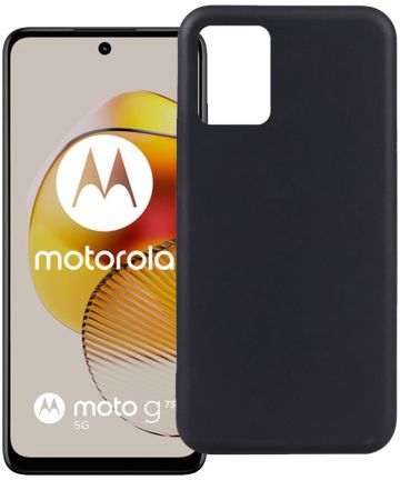 Motorola Moto G73 Hoesje Dun TPU Matte Back Cover Zwart Hoesjes