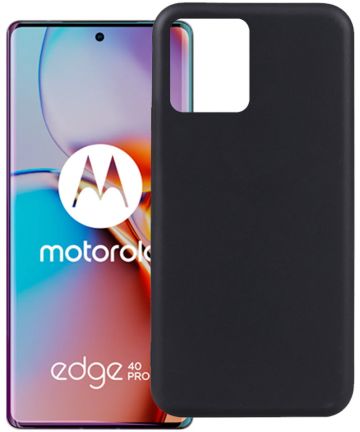 Motorola Edge 40 Pro Hoesje Dun TPU Matte Back Cover Zwart Hoesjes