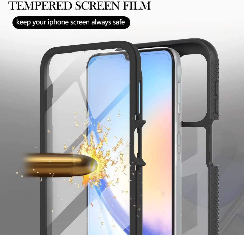 Samsung Galaxy A24 Hoesje Full Protect 360° Cover Hybride Zwart afbeelding 8