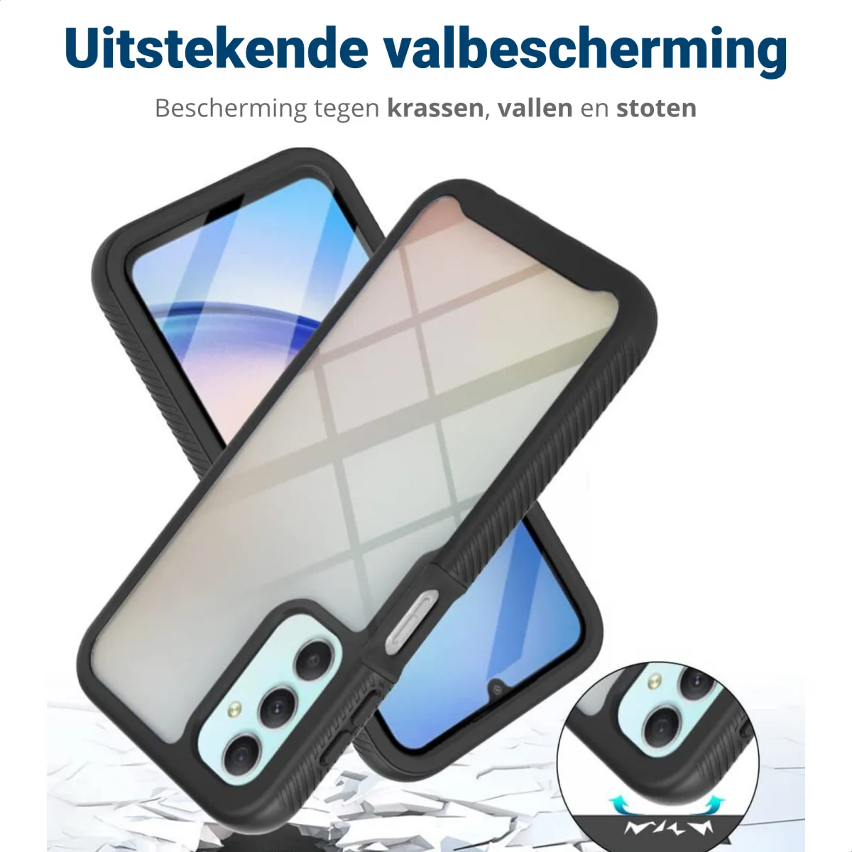 Samsung Galaxy A24 Hoesje Full Protect 360° Cover Hybride Zwart afbeelding 4
