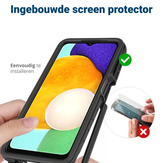 Samsung Galaxy A24 Hoesje Full Protect 360° Cover Hybride Zwart afbeelding 5