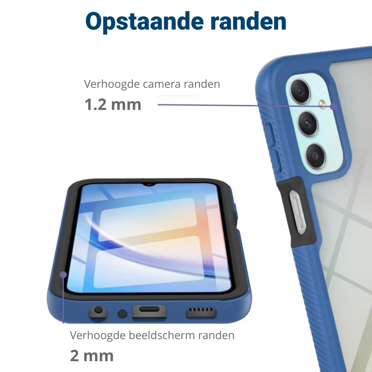 Samsung Galaxy A24 Hoesje Full Protect 360° Cover Hybride Blauw afbeelding 6