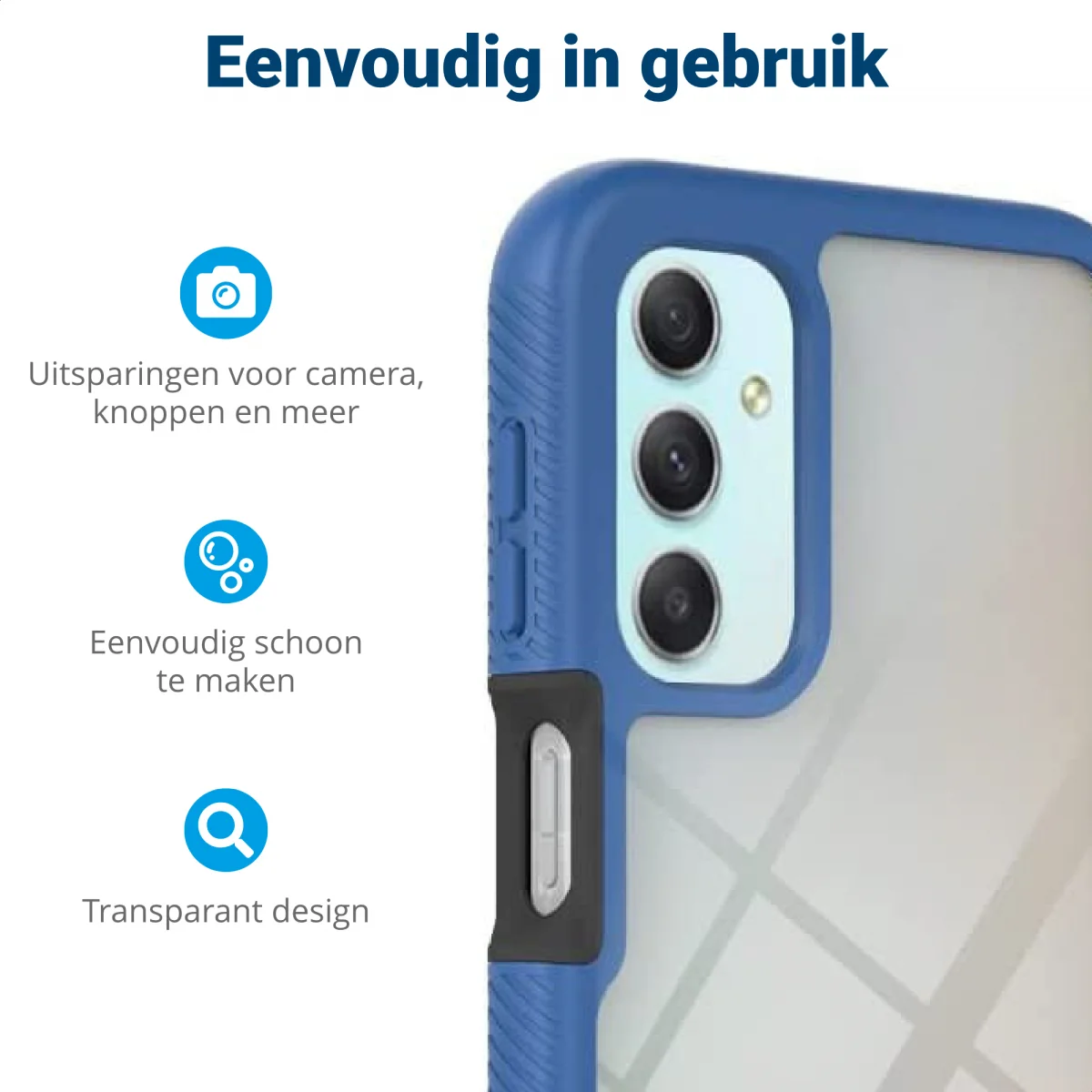 Samsung Galaxy A24 Hoesje Full Protect 360° Cover Hybride Blauw afbeelding 7