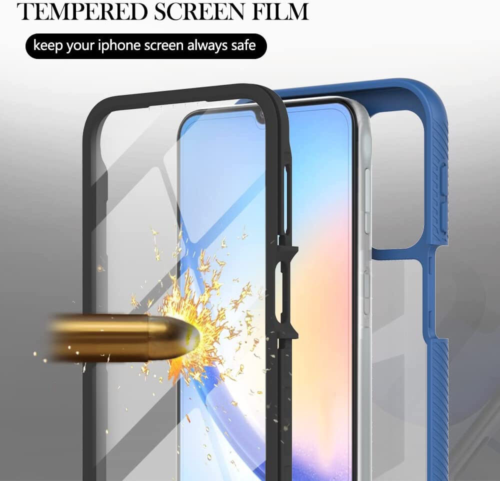Samsung Galaxy A24 Hoesje Full Protect 360° Cover Hybride Blauw afbeelding 8