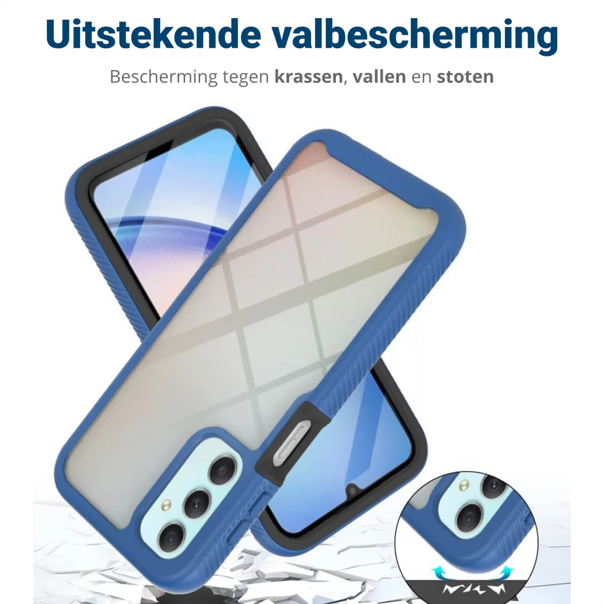 Samsung Galaxy A24 Hoesje Full Protect 360° Cover Hybride Blauw afbeelding 4