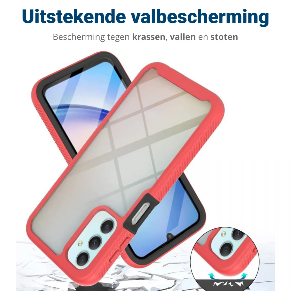 Samsung Galaxy A24 Hoesje Full Protect 360° Cover Hybride Rood afbeelding 4