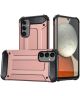 Samsung Galaxy A34 Hoesje Shock Proof Hybride Back Cover Roze Goud