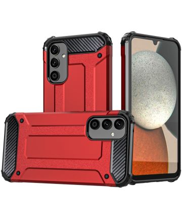 Samsung Galaxy A34 Hoesje Shock Proof Hybride Back Cover Rood Hoesjes