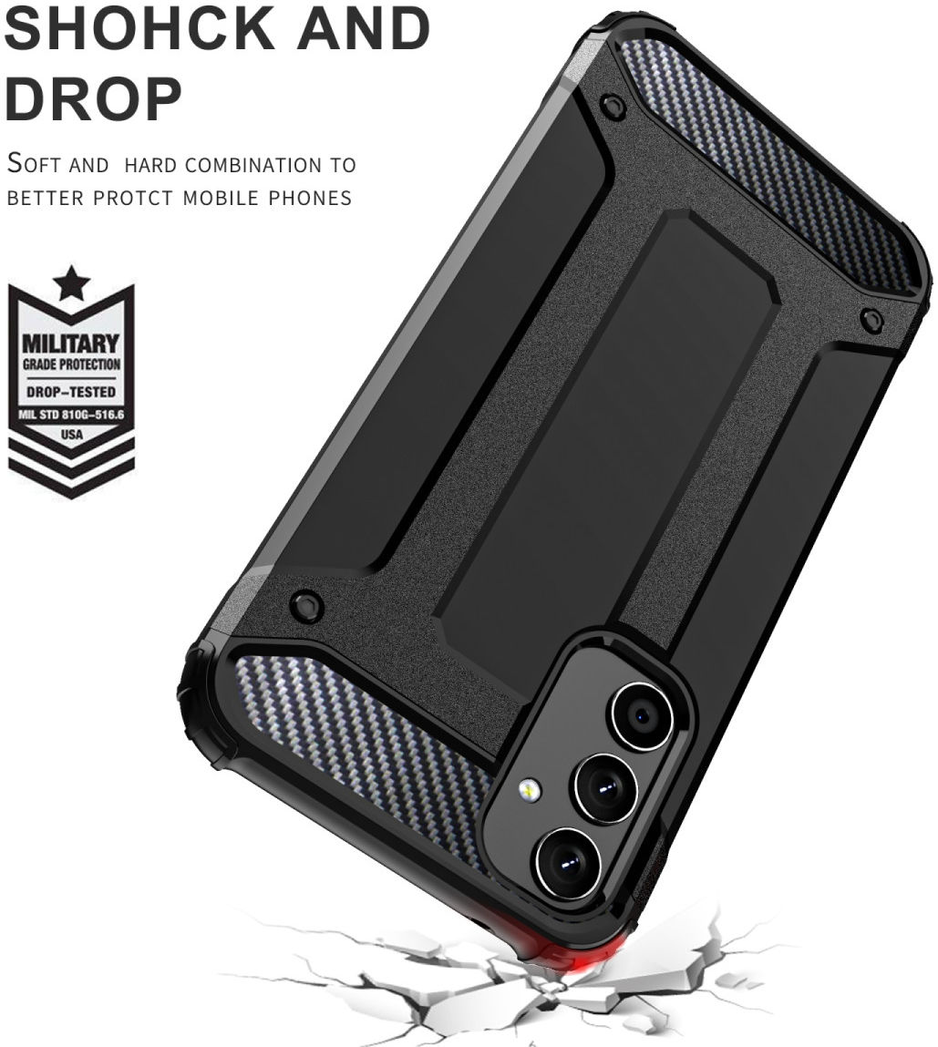 Samsung Galaxy A34 Hoesje Shock Proof Hybride Back Cover Rood afbeelding 4
