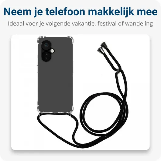 OnePlus Nord CE 3 Hoesje met Koord Schokbestendig TPU Transparant afbeelding 3