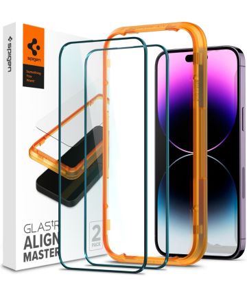 Spigen AlignMaster Apple iPhone 14 Pro Tempered Glass (2-Pack) Screen Protectors