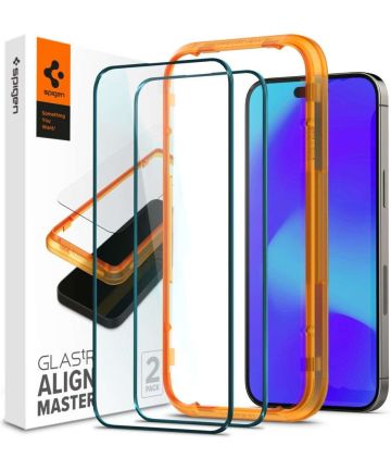 Spigen AlignMaster Apple iPhone 14 Pro Max Tempered Glass (2-Pack) Screen Protectors